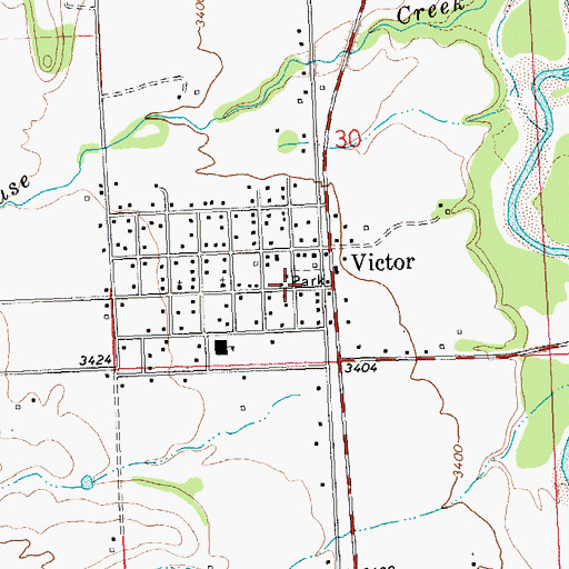 Topographic Map of Victor Park, MT