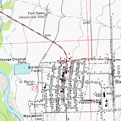 Topographic Map of North Valley Nursing Home, MT