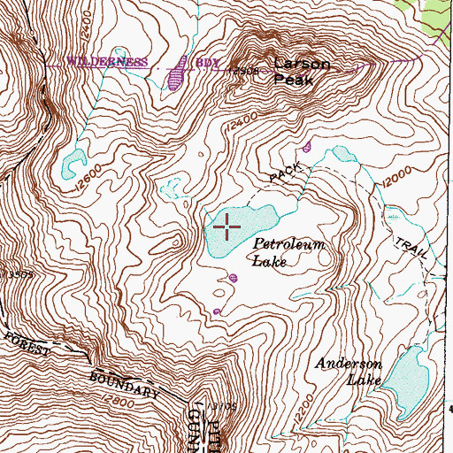 Topographic Map of Petroleum Lake, CO