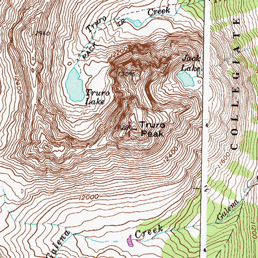 Topographic Map of Truro Peak, CO