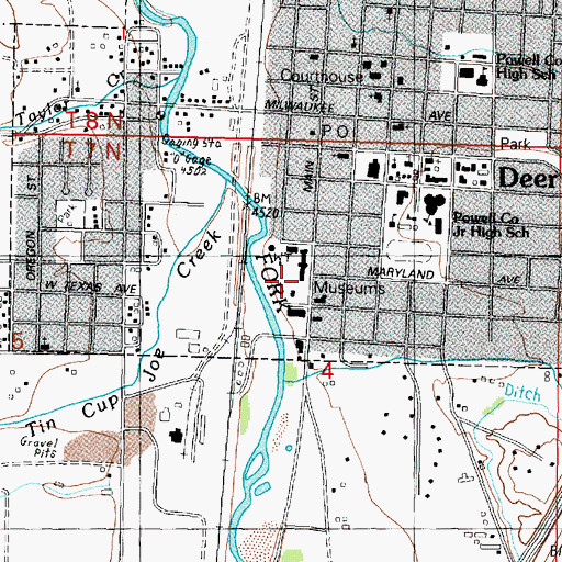 Topographic Map of Towe Ford Museum, MT