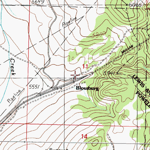 Topographic Map of Pittsmont (historical), MT