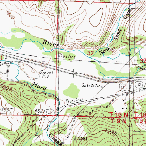 Topographic Map of Keene (historical), MT