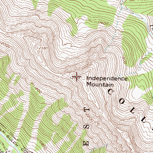 Topographic Map of Independence Mountain, CO