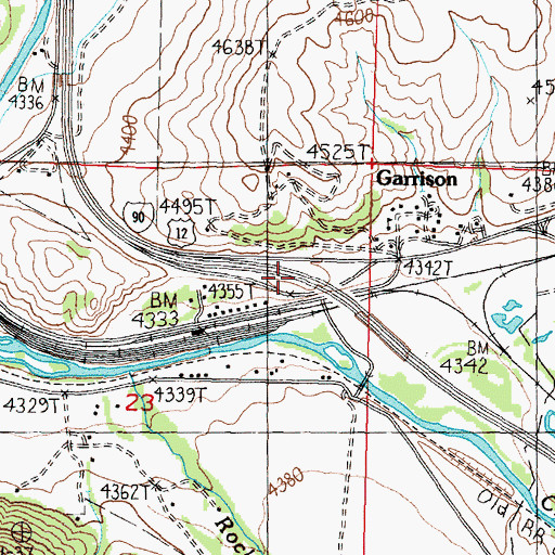 Topographic Map of Garrison Post Office (historical), MT