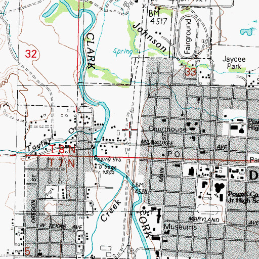 Topographic Map of Deer Lodge, MT