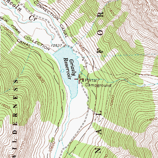 Topographic Map of Portal Campground, CO