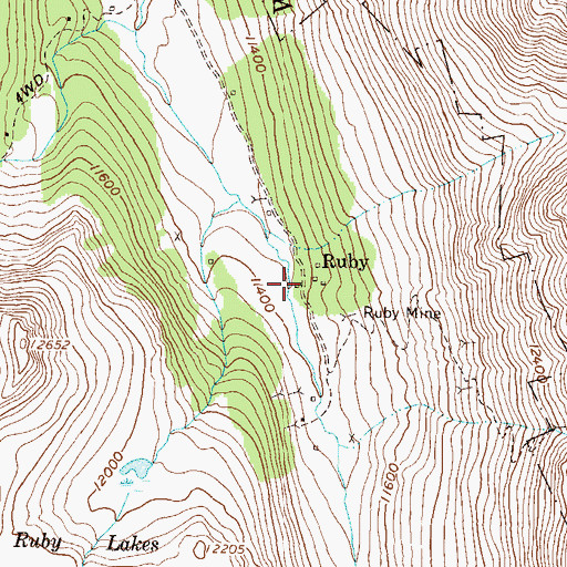 Topographic Map of Ruby (historical), CO
