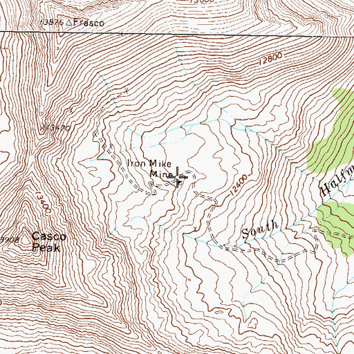 Topographic Map of Iron Mike Mine, CO