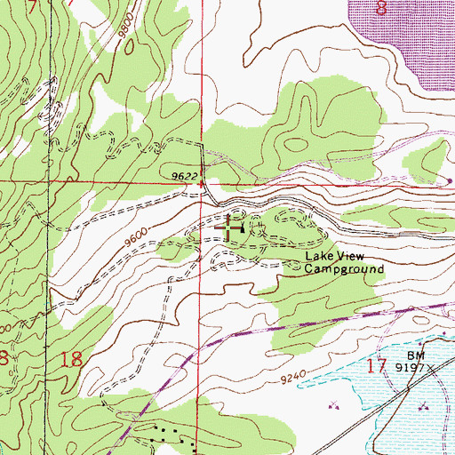 Topographic Map of Lake View Campground, CO