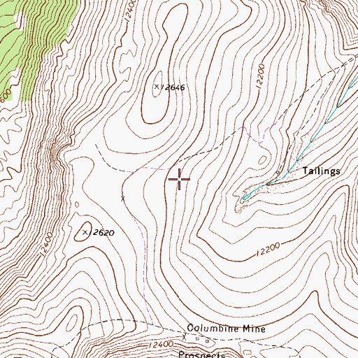 Topographic Map of Columbine Mine, CO
