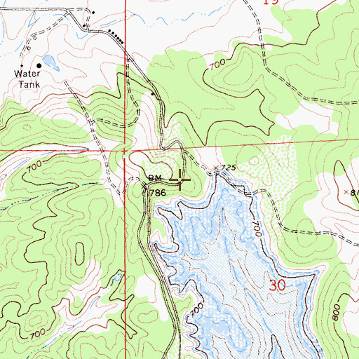 Topographic Map of Wrinkle Cove Day Use Area, CA