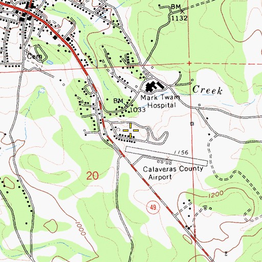 Topographic Map of Toyanza Subdivision, CA