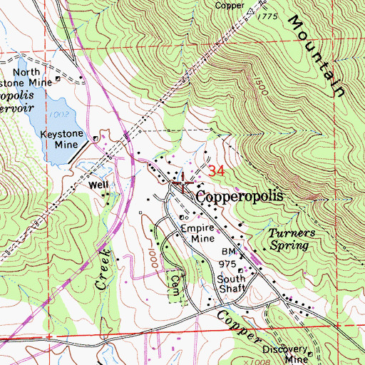 Topographic Map of Copperopolis Elementary School, CA
