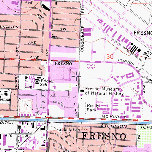 Topographic Map of Fresno Christian Growth Center, CA