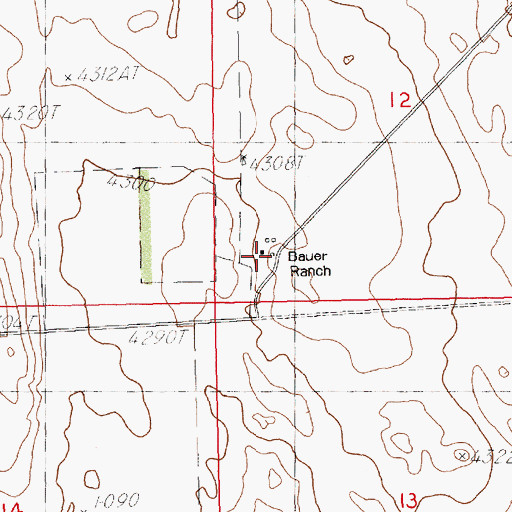Topographic Map of Bauer Ranch, NE