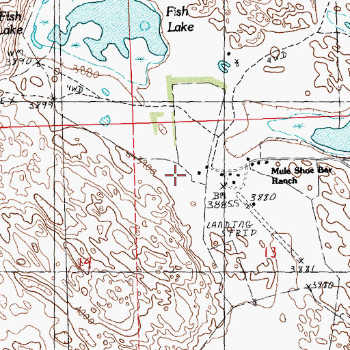 Topographic Map of Mule Shoe Bar Ranch, NE