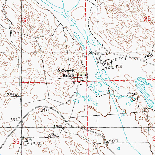 Topographic Map of Nine Over Nine Ranch, NE