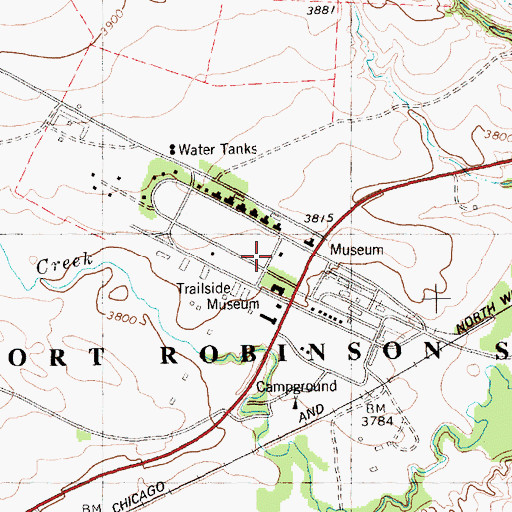 Topographic Map of Fort Robinson (historical), NE