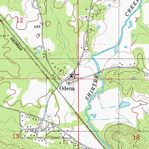 Topographic Map of Odena Cemetery, AL