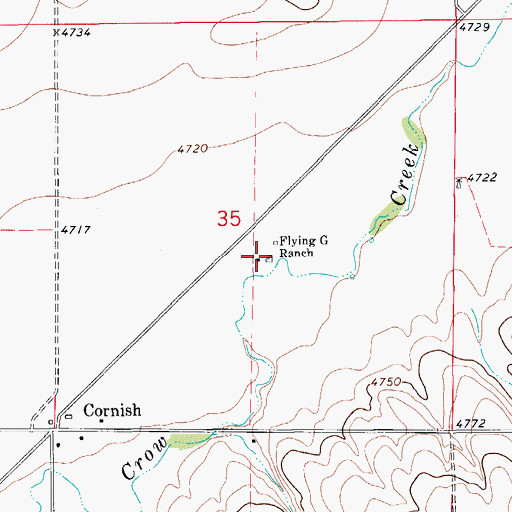Topographic Map of Flying G Ranch, CO
