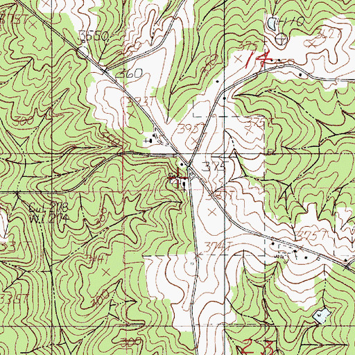 Topographic Map of Jones Chapel Cemetery, AL