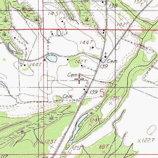 Topographic Map of DuBose Family Cemetery, AL