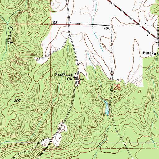 Topographic Map of Forehand Cemetery, AL