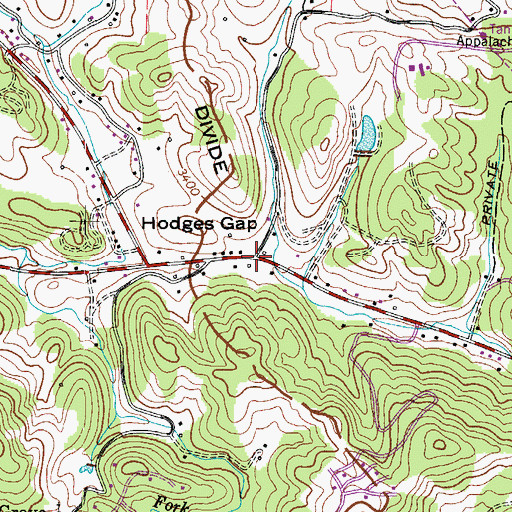 Topographic Map of Hodges Gap, NC