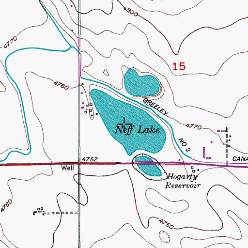 Topographic Map of Neff Lake, CO