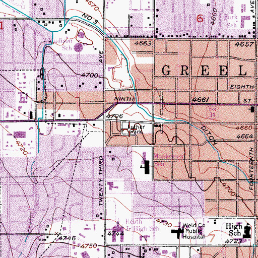 Topographic Map of Luther Park, CO