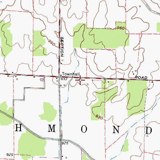 Topographic Map of Bullhead Cemetery, OH