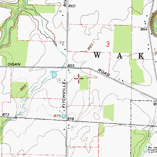 Topographic Map of Denton Farm Cemetery, OH