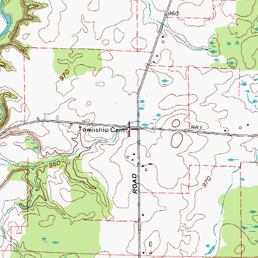 Topographic Map of Fayette Cemetery, OH