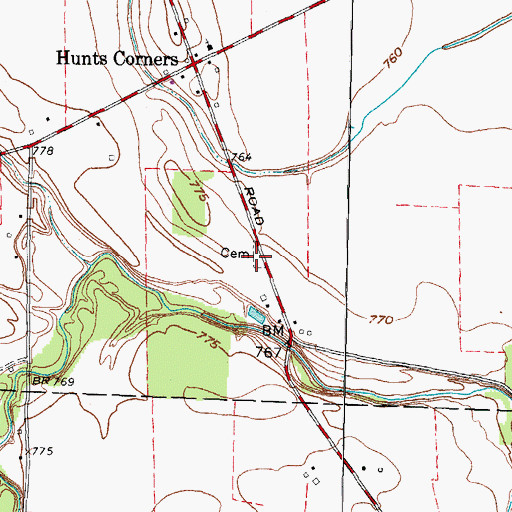 Topographic Map of Heyman Cemetery, OH