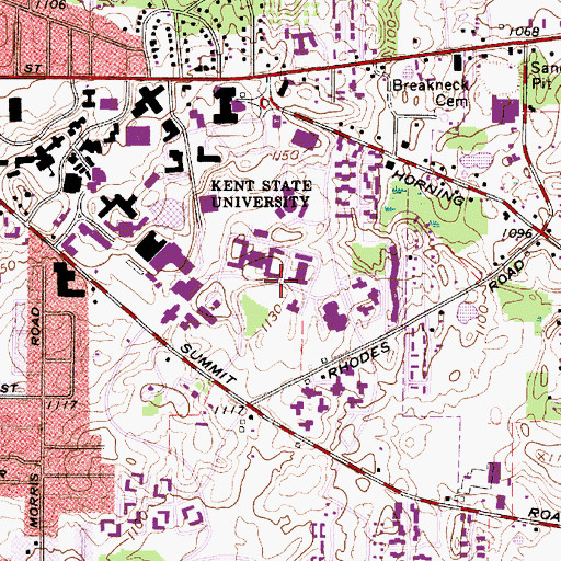 Topographic Map of Allyn Hall, OH