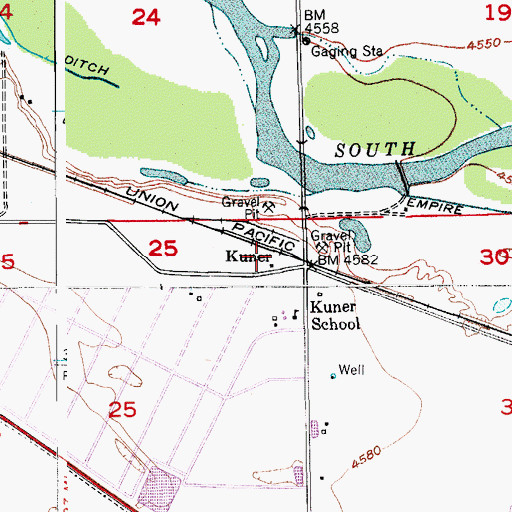 Topographic Map of Kuner, CO
