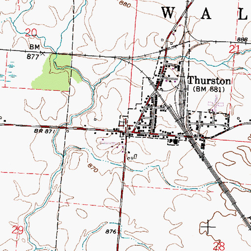 Topographic Map of Old School Baptist Cemetery, OH