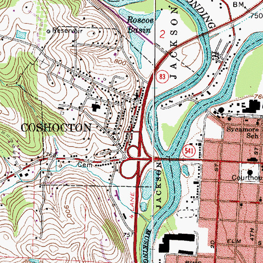 Topographic Map of Johnson-Humrickhouse Museum, OH