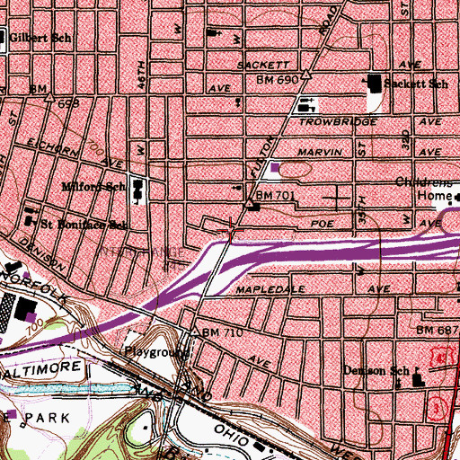Topographic Map of Emmanuel United Brethren Church (historical), OH