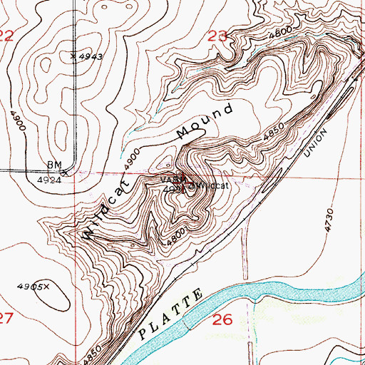 Topographic Map of Wildcat Mound, CO
