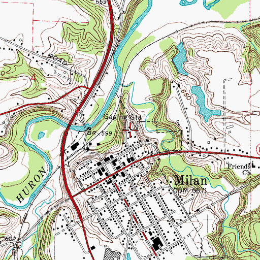 Topographic Map of Edna Roe Newton Memorial Building, OH