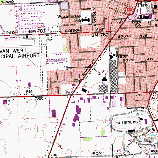 Topographic Map of Faith Baptist Church, OH
