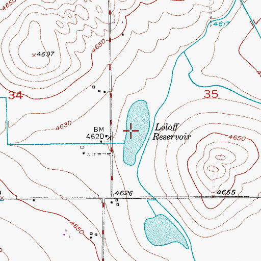 Topographic Map of Loloff Reservoir, CO