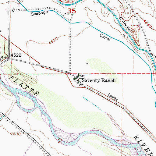 Topographic Map of Seventy Ranch, CO