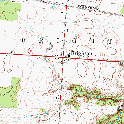 Topographic Map of Brighton United Methodist Church, OH