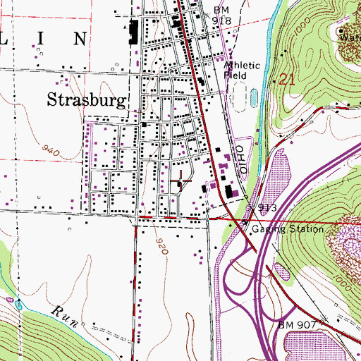 Topographic Map of First Lutheran Church, OH