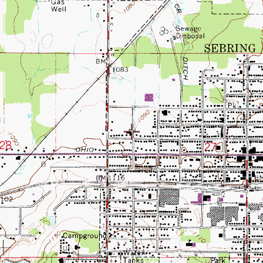 Topographic Map of Sebring Church of the Nazarene, OH