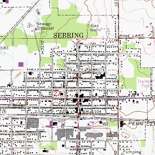 Topographic Map of Sebring United Methodist Church, OH