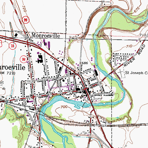 Topographic Map of Saint Joseph School, OH